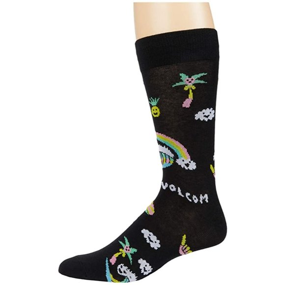 Volcolm Other - New VOLCOM Mens True Crew Socks Skate Streetwear Accessories Summer Waves Black